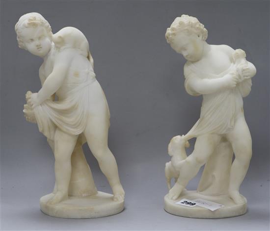 A pair of alabaster figures